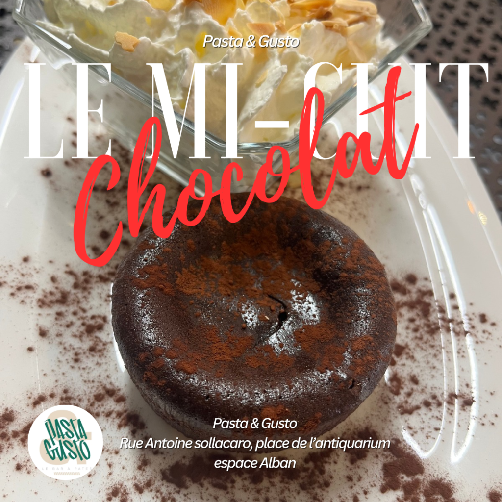 Mi-cuit au chocolat fondant au cœur coulant servi dans le meilleur restaurant italien à Ajaccio.
