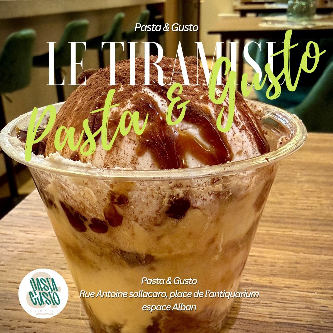 Tiramisu café fait maison en verrine avec mascarpone et cacao au restaurant italien Pasta & Gusto à Ajaccio